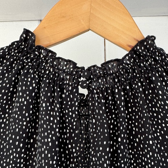Express Black and White Casual Mock Neck Blouse - Picture 5 of 5